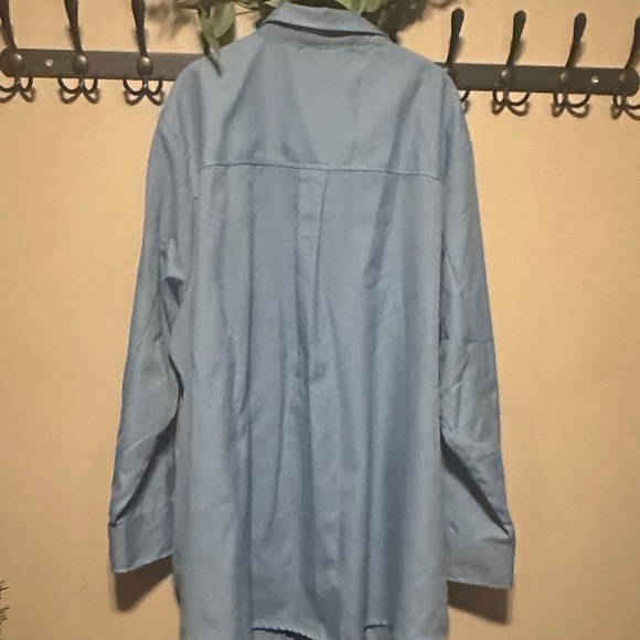 LuLaRoe Casual Blue Button Down Abigail Shirt - Picture 6 of 7